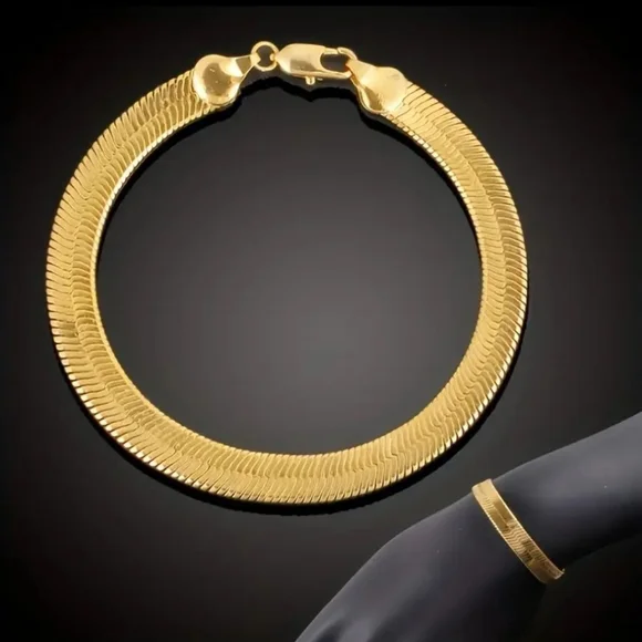 18K GOLD PLATED CHAIN BRACELET SET-CLEARENCE